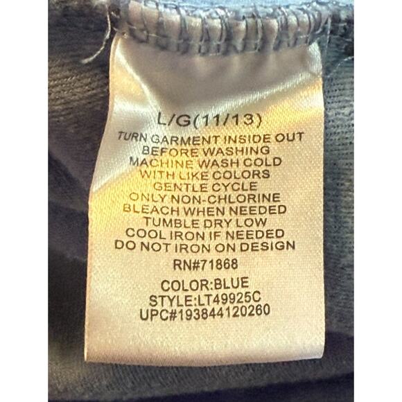 Disney Stitch Hoodie Sweatshirt Women Large Blue Velour Crop 626 Lilo‎ Hawaii - Picture 6 of 7